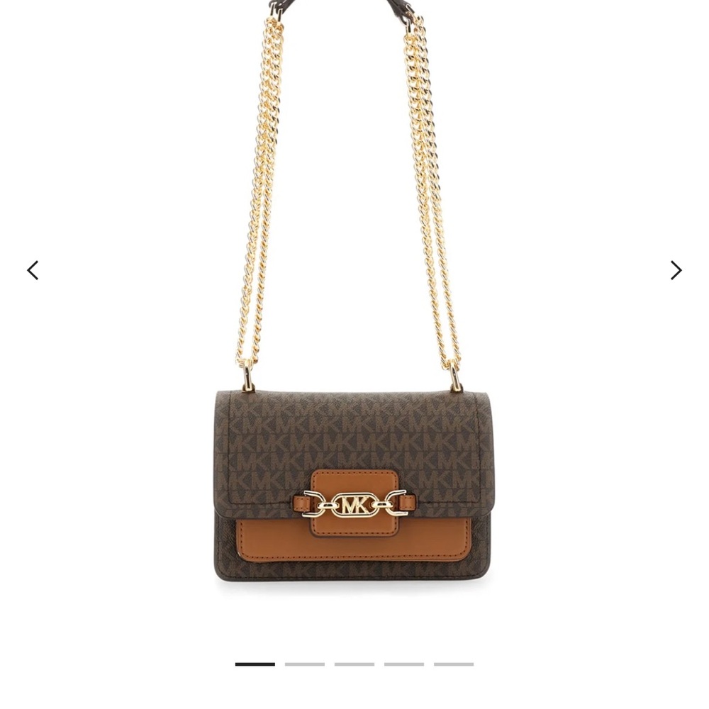 MICHAEL Michael Kors Brown and Gold Crossbody Bag with Chain Strap